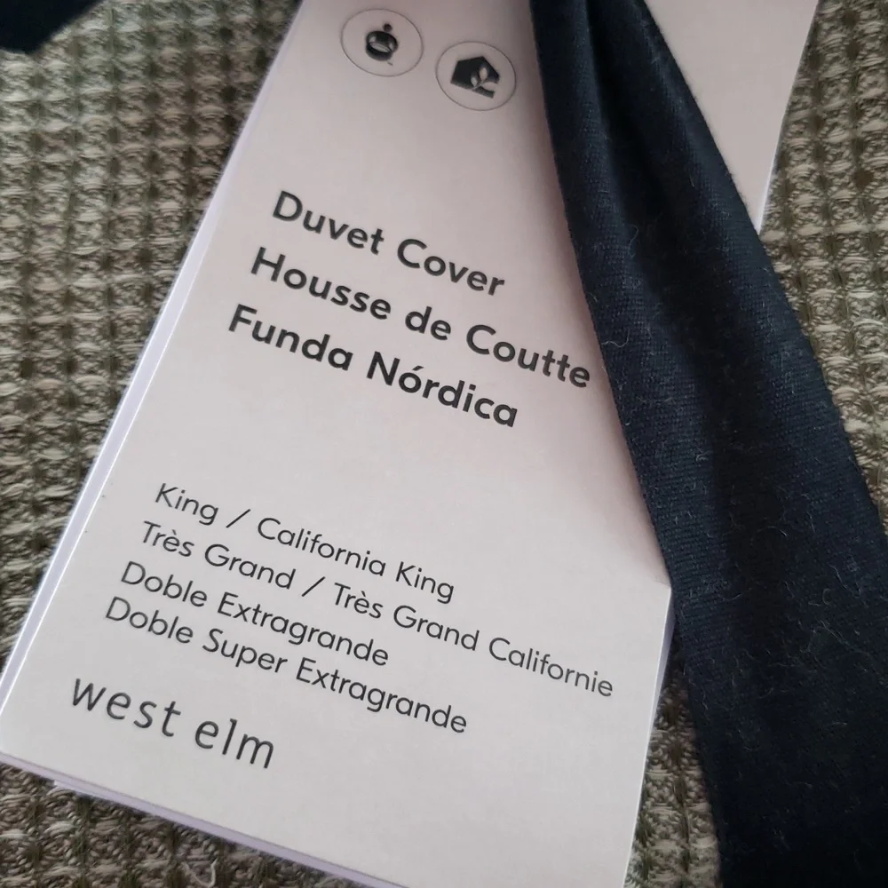 ❤️BUY 2 GET 1 FREE West Elm European Flax Linen Mini Waffle Duvet Cover, King